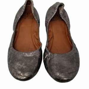 Lucky Brand Ballet Flats Shoe Metallic Snake Skin